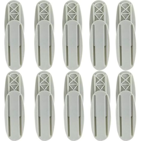 Support Mural pour Bloc multiprise，10 Pcs Auto-adhésif Multiprise Fixator Support de Bande de Puissance pour Télécommande, Routeur, Bureau WhiteWhite