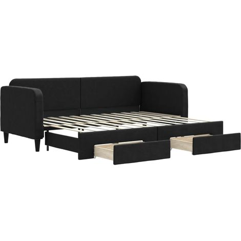 Maison Exclusive - Tagesbett Ausziehbar mit Schubladen Schwarz 80