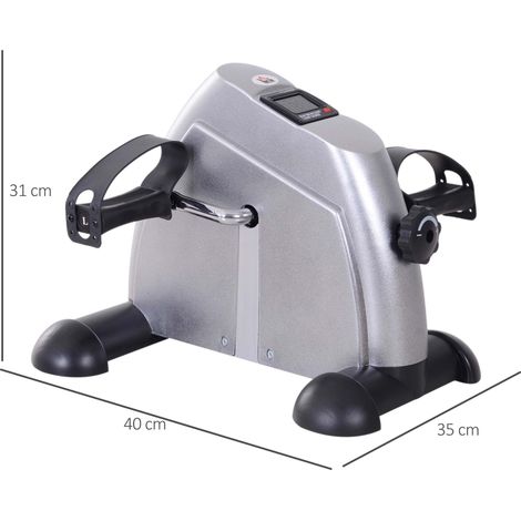 Mini Heimtrainer Arm-und Beintrainer Pedaltrainer für Senioren mit LCD-Display verstellbarer Widerstand Fitnessbike Hometrainer für Zuhause Heim Büro 35 x 40 x 31 cm Silber (1/5)