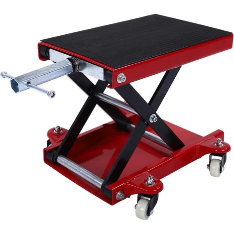 Support de Levage pour Moto, Plate-forme Ultra Large, Réglage Facile de la Hauteur avec 4 Roues pour Vélos de Rue, Vélos de Croisière, Motos de Tourisme, Pliable, Rangement (1/5)