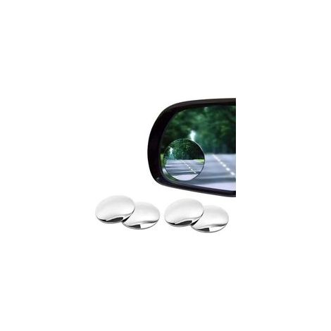 Lot de 2 paires (4 pièces) de rétroviseurs d'angle mort HD rotatifs à 360° ,  cadre , ronds , en verre HD , autocollants , convexes , pour voiture , SUV et moto (1/4)