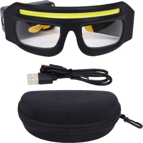 Lunettes avec phares LED, capteur de mouvement et commande tactile, chargement USB-C, 5 modes d'éclairage, sécurité pour les réparations, le camping et le cyclisme. (1/5)