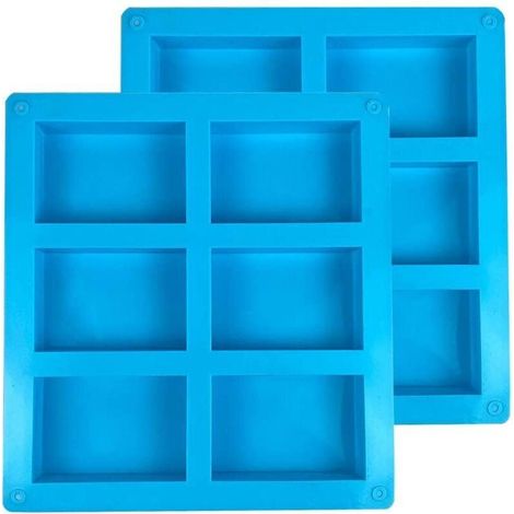 Moule à Savon Silicone 2 Pièces 6 Cavités Rectangulaires
