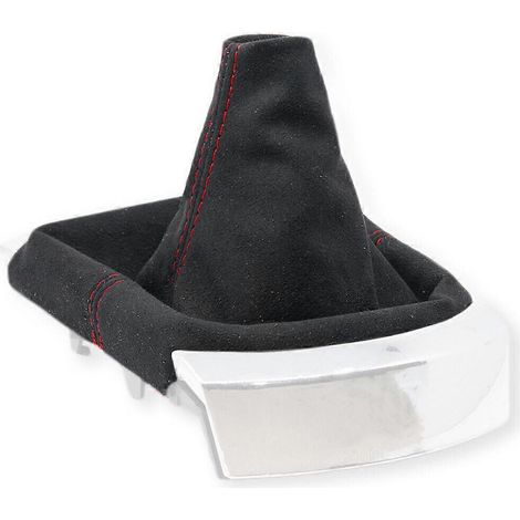 Soufflet de levier de vitesse pour Seat Ibiza MK3 6L (2002-2008), surpiqûres en Alcantara rouge (1/5)