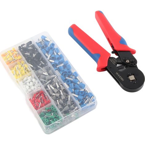 pince à sertir pour fils, sertisseuse de viroles 0,25‑10 mm, 800 cosses à sertir
