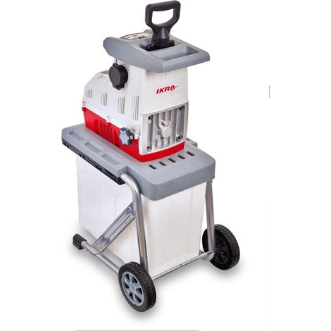Broyeur de végétaux électrique silencieux 3000W – Diamètre de coupe 44mm – Bac 60L – Moteur haute performance avec système à rouleaux – Ikra