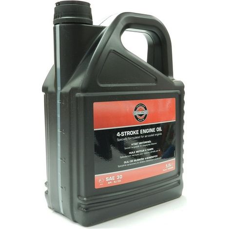 Huile de moteur SAE30 5L – Anti-usure, anti-oxydation, anti-mousse – Norme API SJ/CD – Pour moteurs Briggs & Stratton et Tecumseh