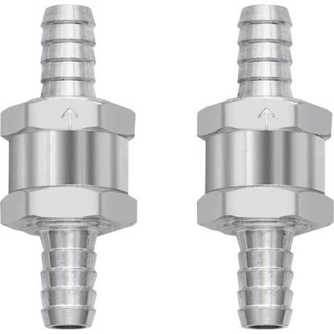 Clapet anti-retour 2 pièces 8mm soupape de carburant en alliage d'aluminium clapet anti-retour à sens unique pour carburateur Diesel essence systèmes de carburant basse pression clapets anti
