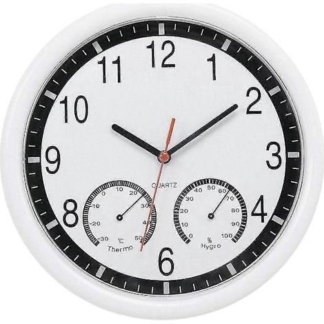 Horloge murale d'extérieur avec thermomètre et hygromètre, pour jardin, patio, terrasse, piscine et décoration intérieure ou extérieure-AquaForge (1/5)