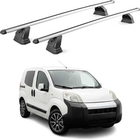 OMAC Barres de toit transversales en aluminium pour Fiat Qubo 2008-2020 – TÜV / DIN 75302:2019 – Antivol inclus – Charge max 75 kg – 2 barres – Gris (1/5)