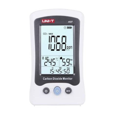 Uni-T Medidor de CO2 Negro con pantalla retroiluminada