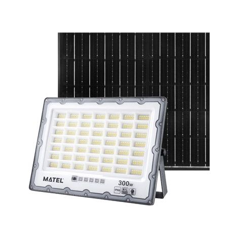 Projecteur LED avec panneau solaire programmable et télécommande (200W 3CCT 2500lm) IP65 28,4x20,7cm gris