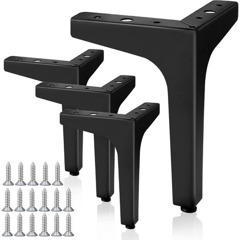 Set mit 4 schwarzen Möbelbeinen, 17 cm dreieckige Metallbeine für DIY-Couchtische, Stühle, Sofas und Küchenmöbel (Schwarz) (1/5)