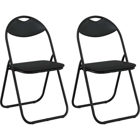 Silla Plegable 2 pcs Negro 48 x 43,5 x 81 cm Cuero sintético vidaXL