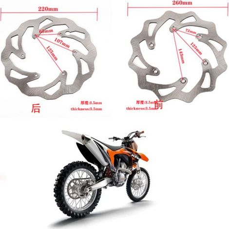 Disques de frein avant et arrière 220/260 mm pour motos KTM 125-500 FC/TC/TX/FX (1/5)