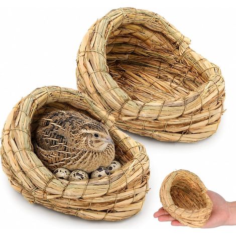 Lot de 2 nichoirs pour poules en paille - Accessoires pour poulailler (1/5)