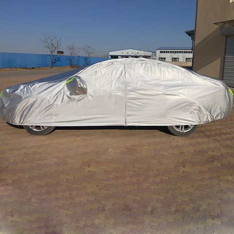Housse de voiture extérieure 2 couches imperméable anti-UV protection thermique anti-intempéries couverture intégrale pour véhicule (1/5)