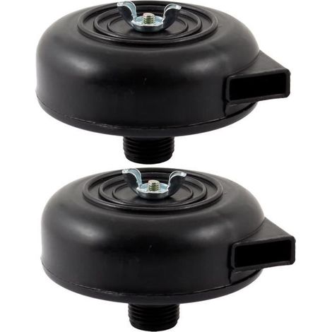 SOURCING MAP 2Pcs couvercles 20mm filtre d᾽échappement silence pour compresseur à air Noir