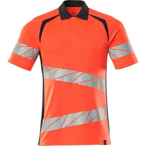 Mascot Polo-Shirt, moderne Passform Polo-shirt Gr. L ONE, Hi-vis rot/schwarzblau (1/4)