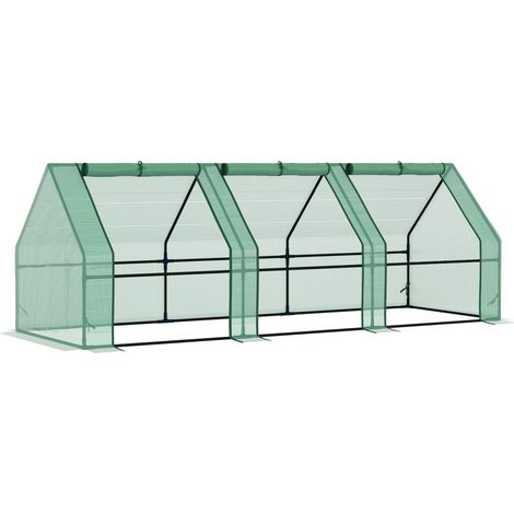 Serre de jardin châssis froid vert 270x90x90cm - Idéal balcon, potager et plantes, structure robuste pour culture protégée (1/5)