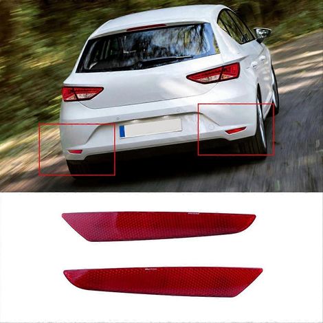 Réflecteur de pare-chocs arrière sans feu, cache-lentille rouge, gauche et droit pour Seat Leon Stylance 2013-2019 (1/5)