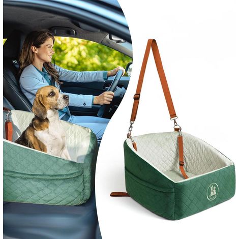 Siège auto pour petit chien, anti-anxiété, lavable, vert (1/5)