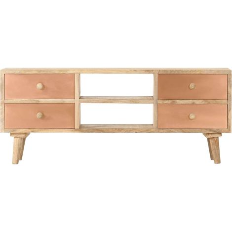 vidaXL Mueble para TV madera maciza de mango 110x30x45 cm (1/2)