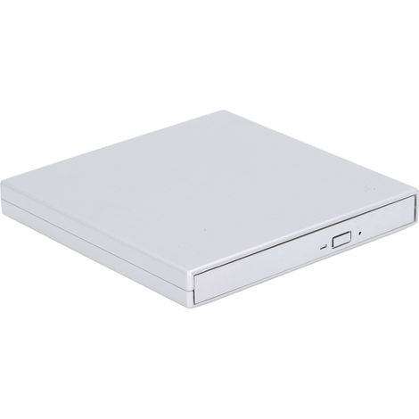 Lecteur CD/DVD externe haute vitesse et flexible pour ordinateur portable, couleur argent. (1/5)