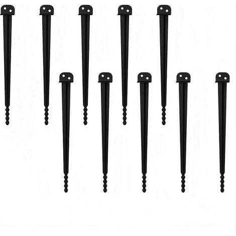TolleTour Supporto da infissione 10 pz, 700 mm, 55 mm, verniciato a polvere, per pali in legno, recinzione e giardino