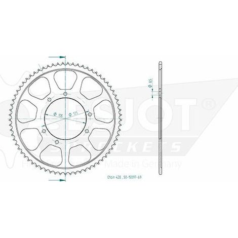 Couronne pas en 428 - 69 dents