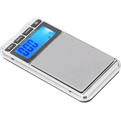 Balance de poche numérique mini précise portable sûre fiable ABS bijoux avec écran LED 500g/0.01g pour boutique joaillerie domicile 2 piles AAA (1/5)