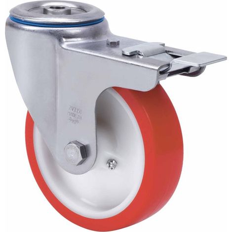 rueda giratora aguj.m12 fr.inox.20zvlifd80-po nylon blanco-poliur.rojo liso (1/2)