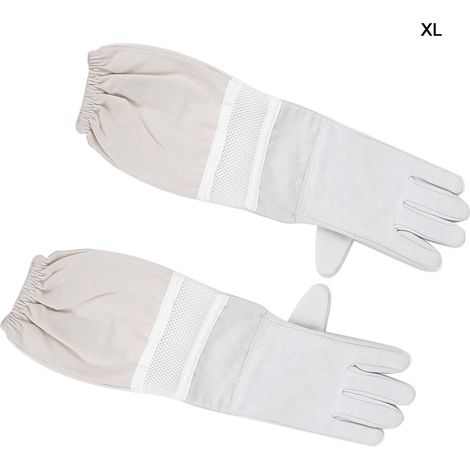 Paire de gants anti-piqûres apicoles respirants, manches longues, poignets élastiques, outil de protection pour apiculteur avec filet (XL) (1/5)