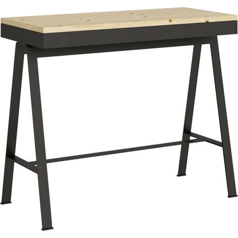Tavolo consolle "Parma" allungabile in legno per sala da pranzo -Allungabile fino a 196 cm / Abete Natura (1/4)