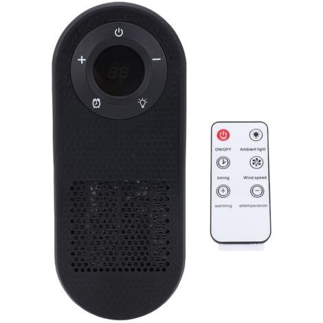 Plug-in Electric Heater Remote Wall Outlet Low Noise with Timer Night Light for Home Office EU 220V (1/5)
