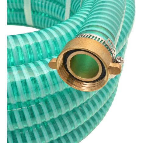 Maison Exclusive - Tubo di Aspirazione con Connettori in Ottone 10 m 25 mm Verde
