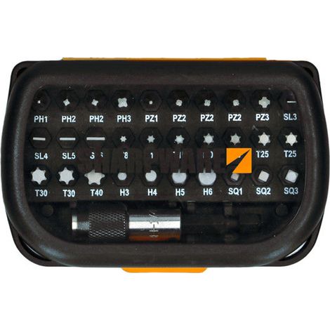 Assortiment de 30 Embout Phillips Pozi TX Fendue H + 1 Porte EM-1 pièce (1/2)