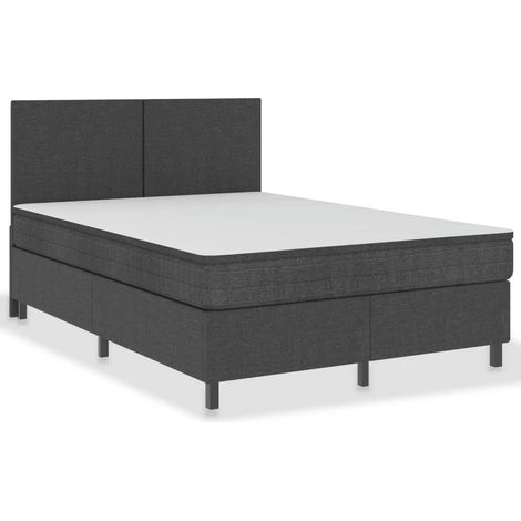 vidaXL Letto a Molle Grigio in Tessuto 140x200 cm (1/5)