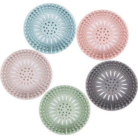 Set di 5 tappi e filtri di scarico per lavello in silicone multicolore (1/5)