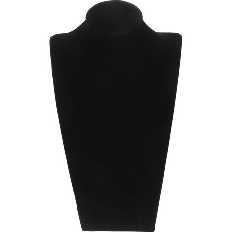 Présentoir à Bijoux Support Empilable et Élégant de 25 Cm en Velours Noir Buste en Bois pour Colliers , pour Boutique et Exposition à Domicile