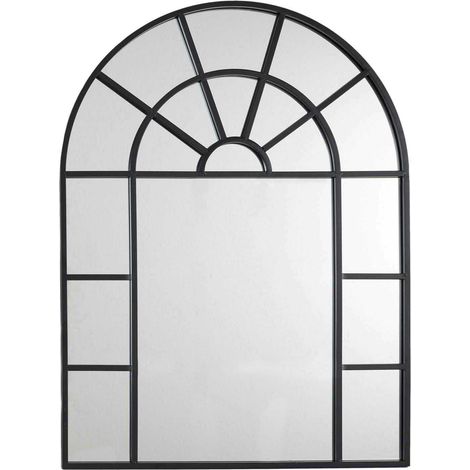 Ac-Deco – Miroir sur pied en métal noir – Design moderne en forme de fenêtre – Dimensions 160x70cm – Pour intérieur contemporain