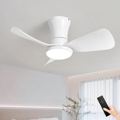 Ventilateur de plafond avec éclairage – Diamètre 62 cm – Ventilateur silencieux avec télécommande – 3 températures de couleur et 3 vitesses – Luminaire de plafond-Noir (1/5)