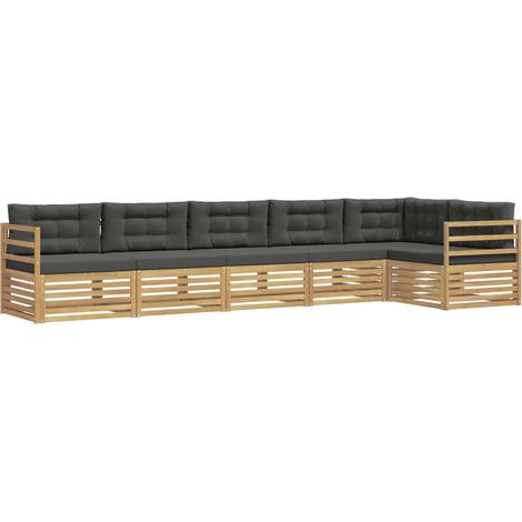 Set di divani da esterno 6 pcs Bianco e Antracite vidaXL