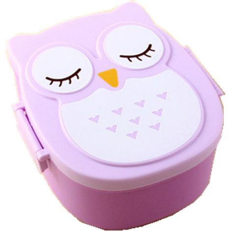 Boîte à lunch expérimentale en plastique-Boîte de conservation des aliments compatible micro-ondes avec motif hibou