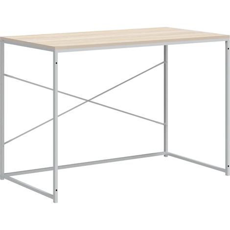 Maison Exclusive - Computertisch Weiß und Eiche-Optik 110x60x70 c (1/5)