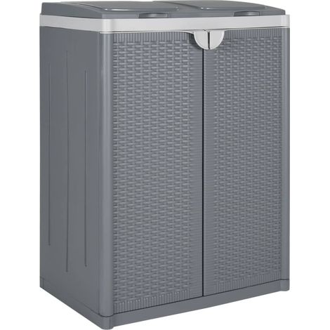 Trash Bin with 2 Doors Grey 65x45x88 cm PP vidaXL (1/5)