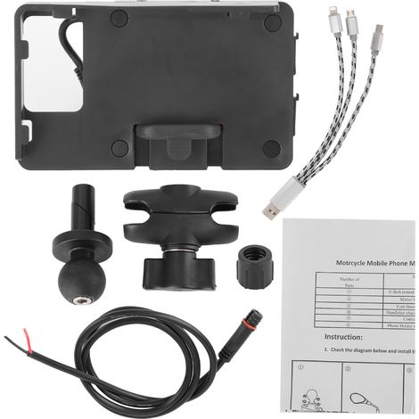 Support téléphone moto noir navigation étrier compatible Suzuki GSX-R1000/R600/R750 (1/5)