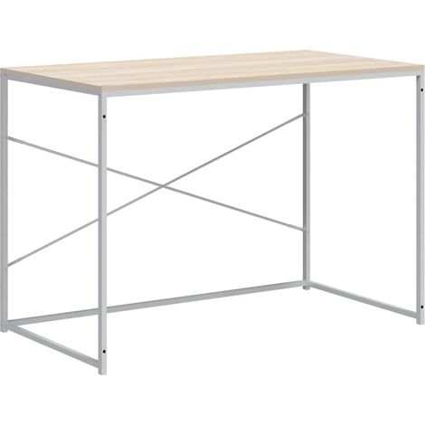 Maison Exclusive - Scrivania Computer Bianca e Rovere 110x60x70 Legno Multistrato (1/5)