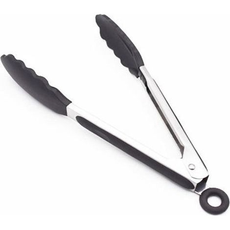 Pinces en silicone pour barbecue - 21 cm - Pinces à viande - Pinces de service - Pinces de cuisine - Pinces à salade - Pinces pour barbecue - Couleurs variées (1/5)