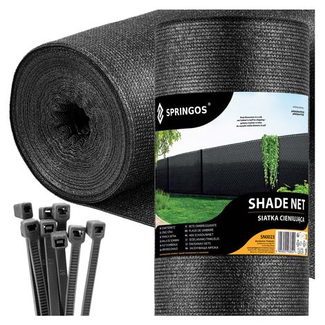 Schattennetz 90% Schutz 1,5x50 m anthrazit plus 200 Stück Kabelbinder.